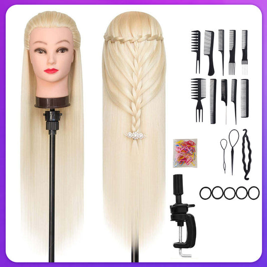 Model Head Practice Hairdressing Hair Cutting Teaching Mock Other Wig