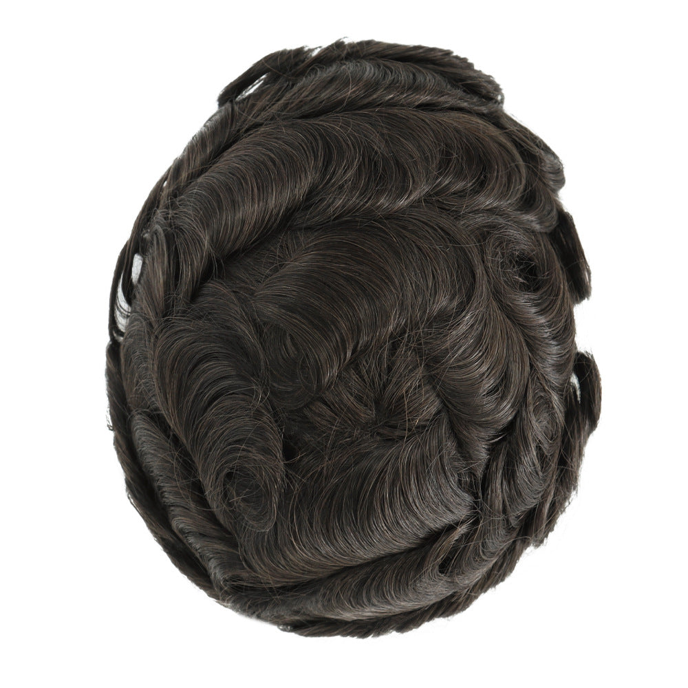 Men's Human Wigs Hair Piece Strong Breathable Men's Wig