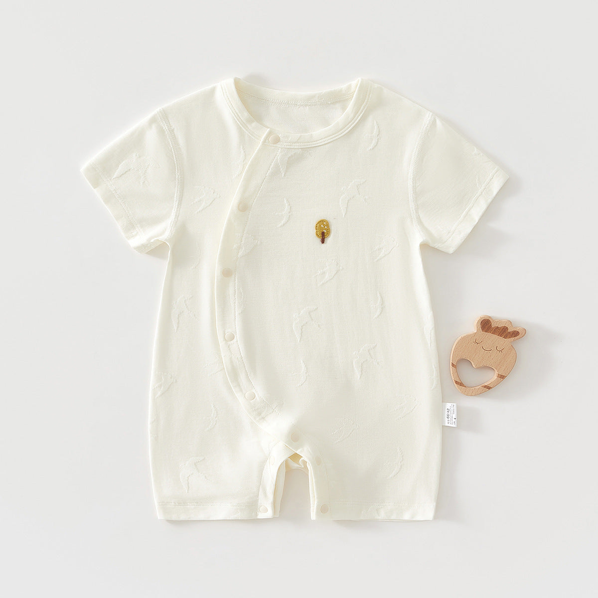 Short Sleeve Thin Clothes Born Cotton Mo Jacquard Jumpsuit, Climbing Suit