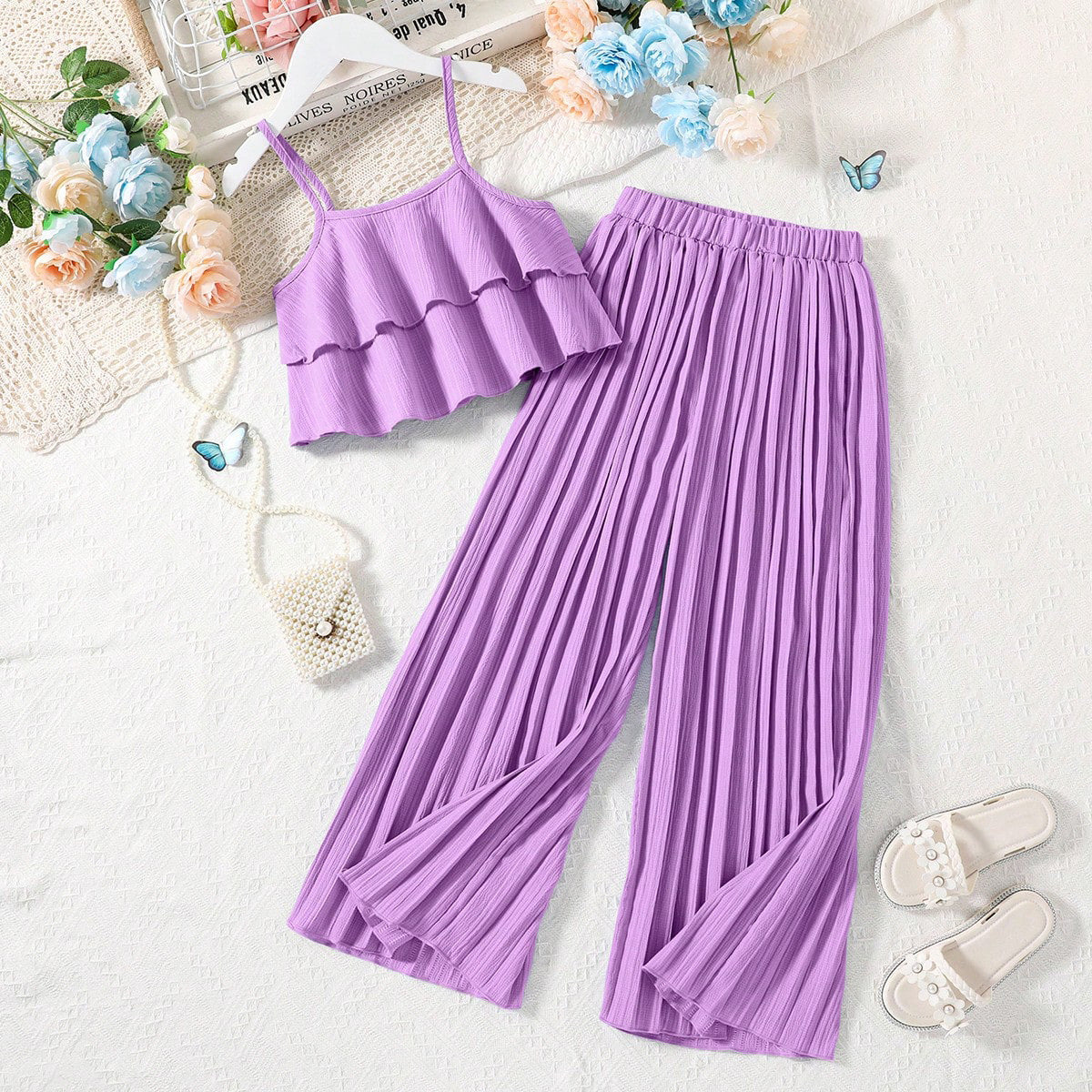 Children's Short Suspenders Pleated Trousers Two-piece Clothing Children's Suit