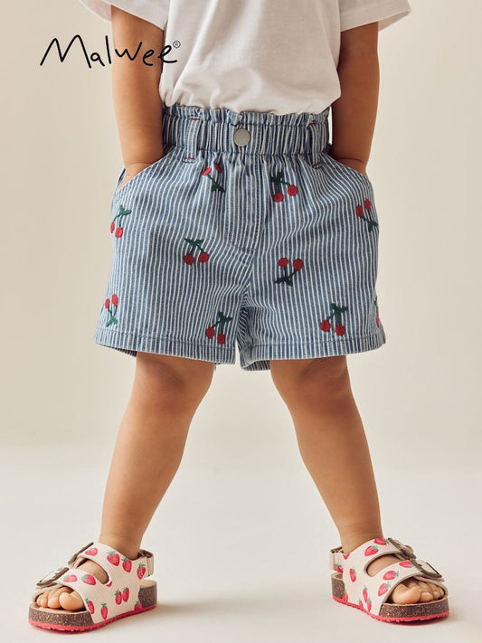 Jeans Summer Elastic Waist Shorts Western Children's Pants