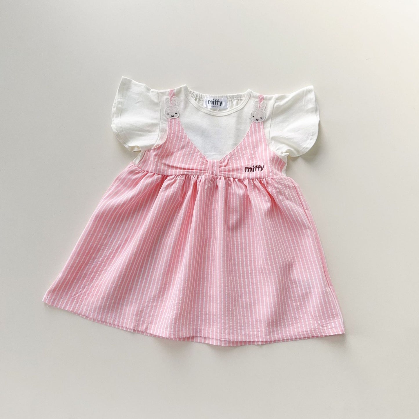 Cool Summer Fake Two-piece Flounced Sleeve Children's Dress
