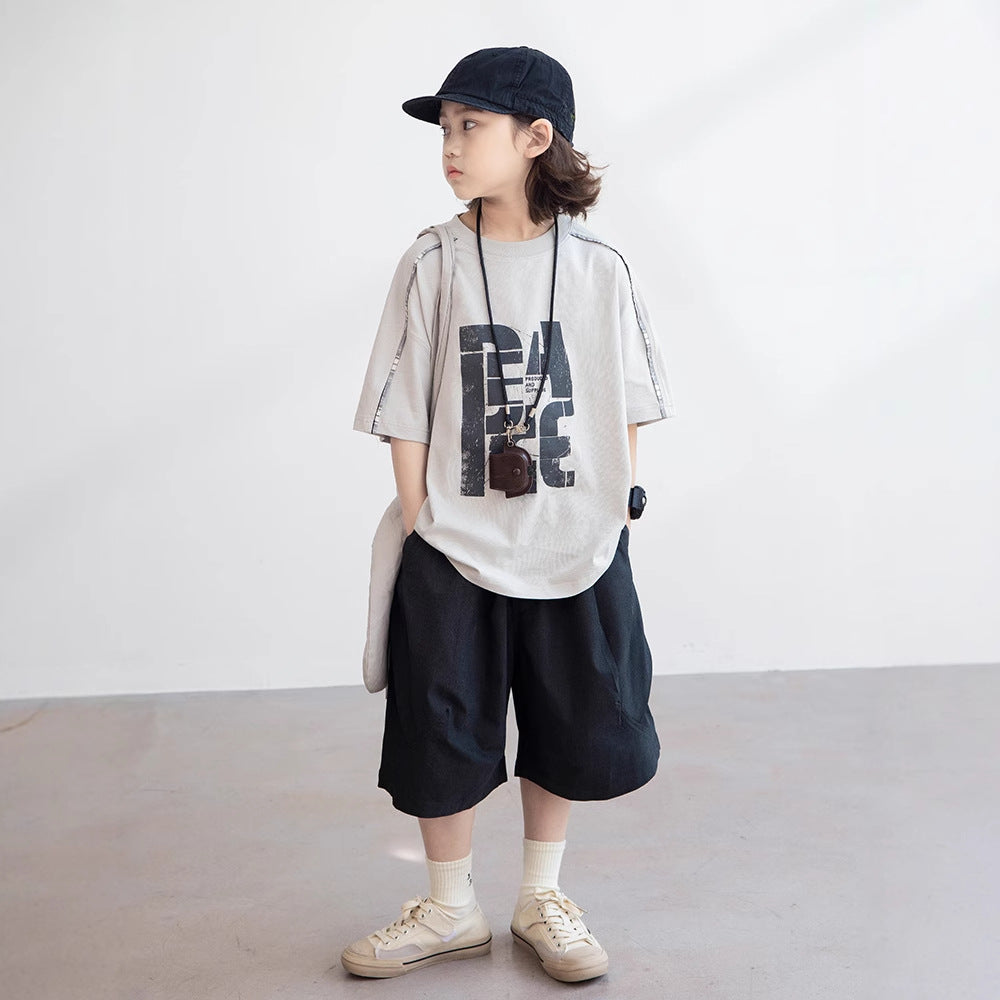 Boys Summer Wear Fashionable Thin Short Sleeve Boy Children's Suit
