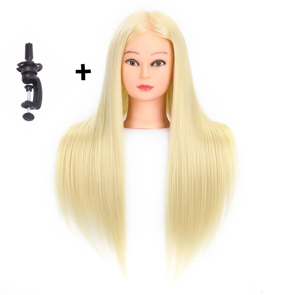 Model Head Teaching Hairdressing Braiding Mock Mannequin Long Straight Wig