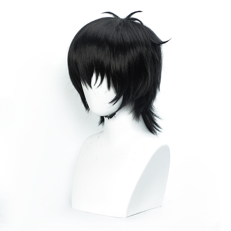 Cool Men's Short Hair Black Top Cos Wig