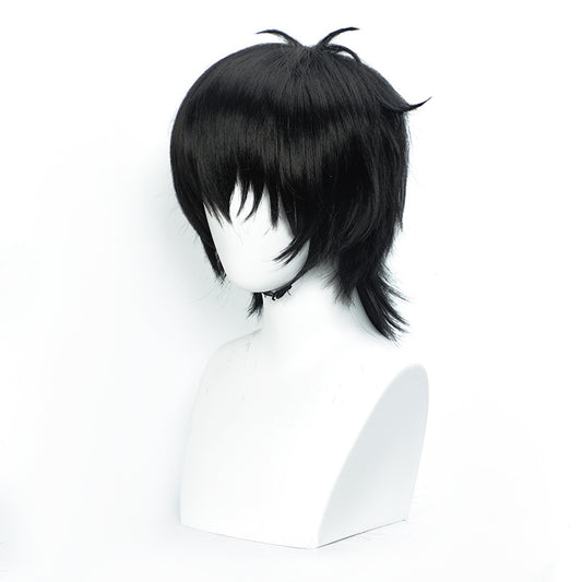 Cool Men's Short Hair Black Top Cos Wig