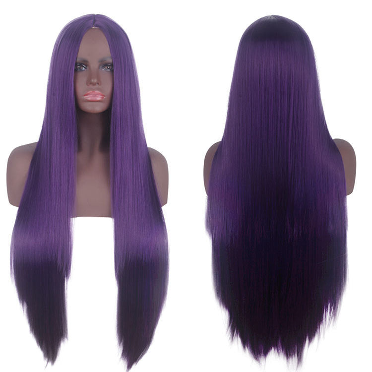 Universal Medium Scalp Black Long Straight Hair Cos Wig