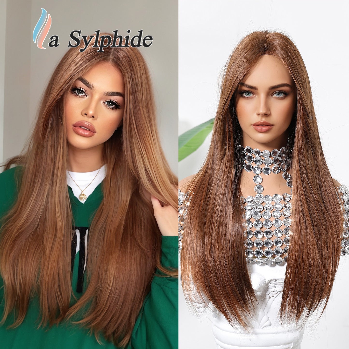 Women's Headgear Chemical Fiber Hair Soft Natural Long Straight Wig