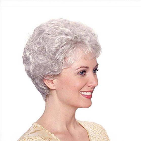 Pretty Cool Classic Sier Gray Grandma Wig Short Curly Hair
