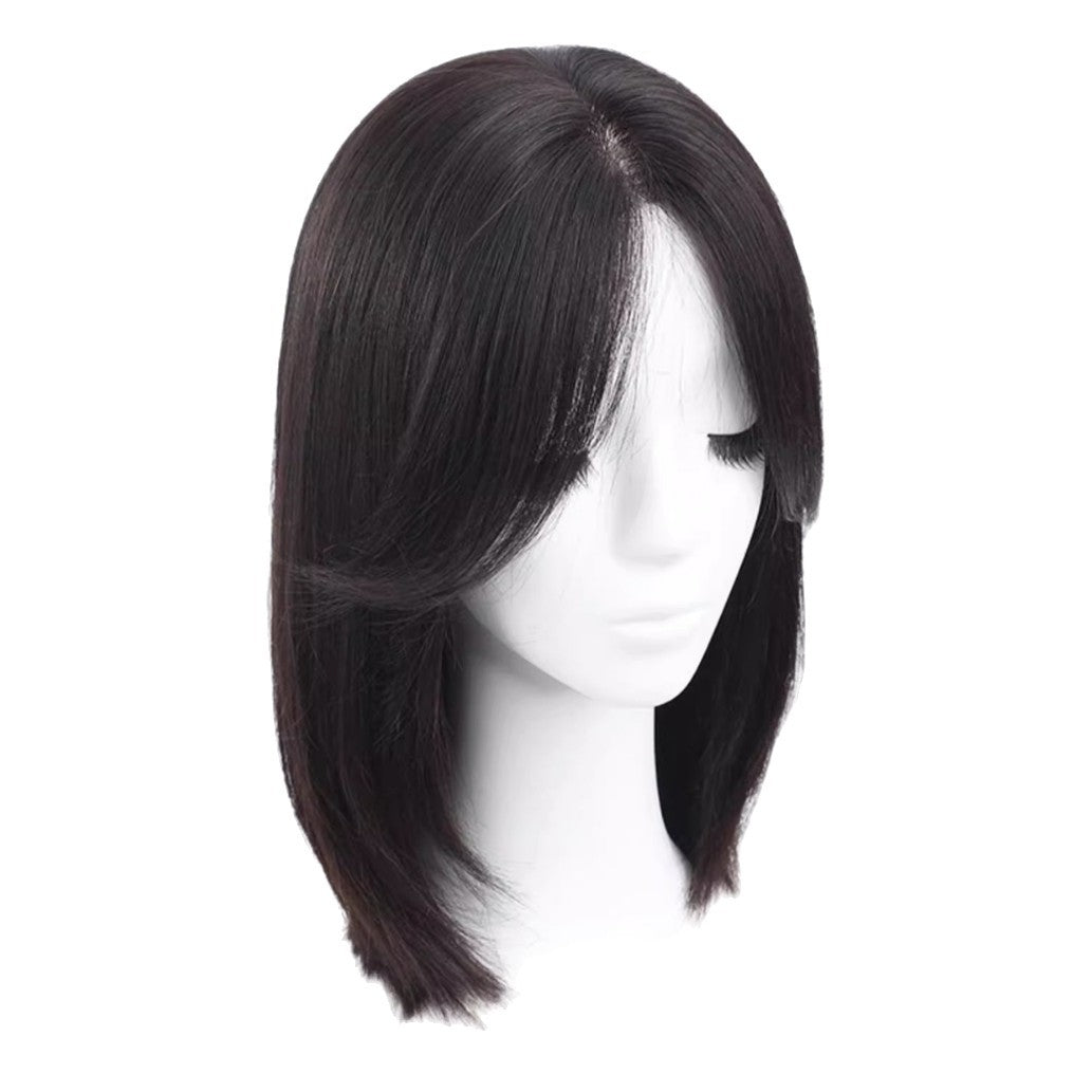 Collarbone Length Haircut Naturally Invisible Artificial Scalp Full Long Straight Wig