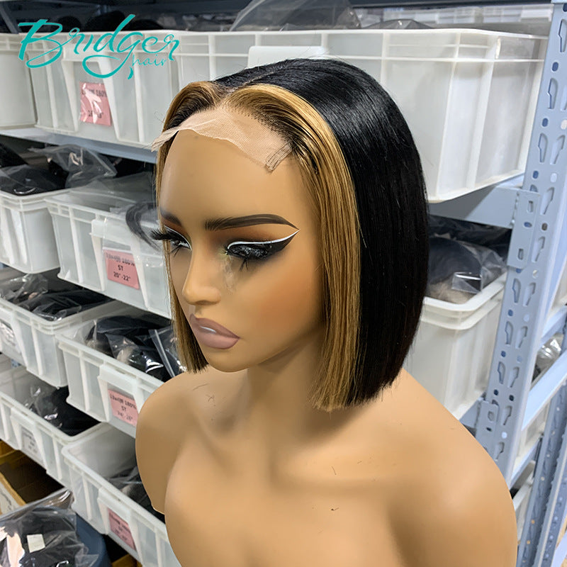 Sdd Bone Straight Bob Color Human Real Hair Wig