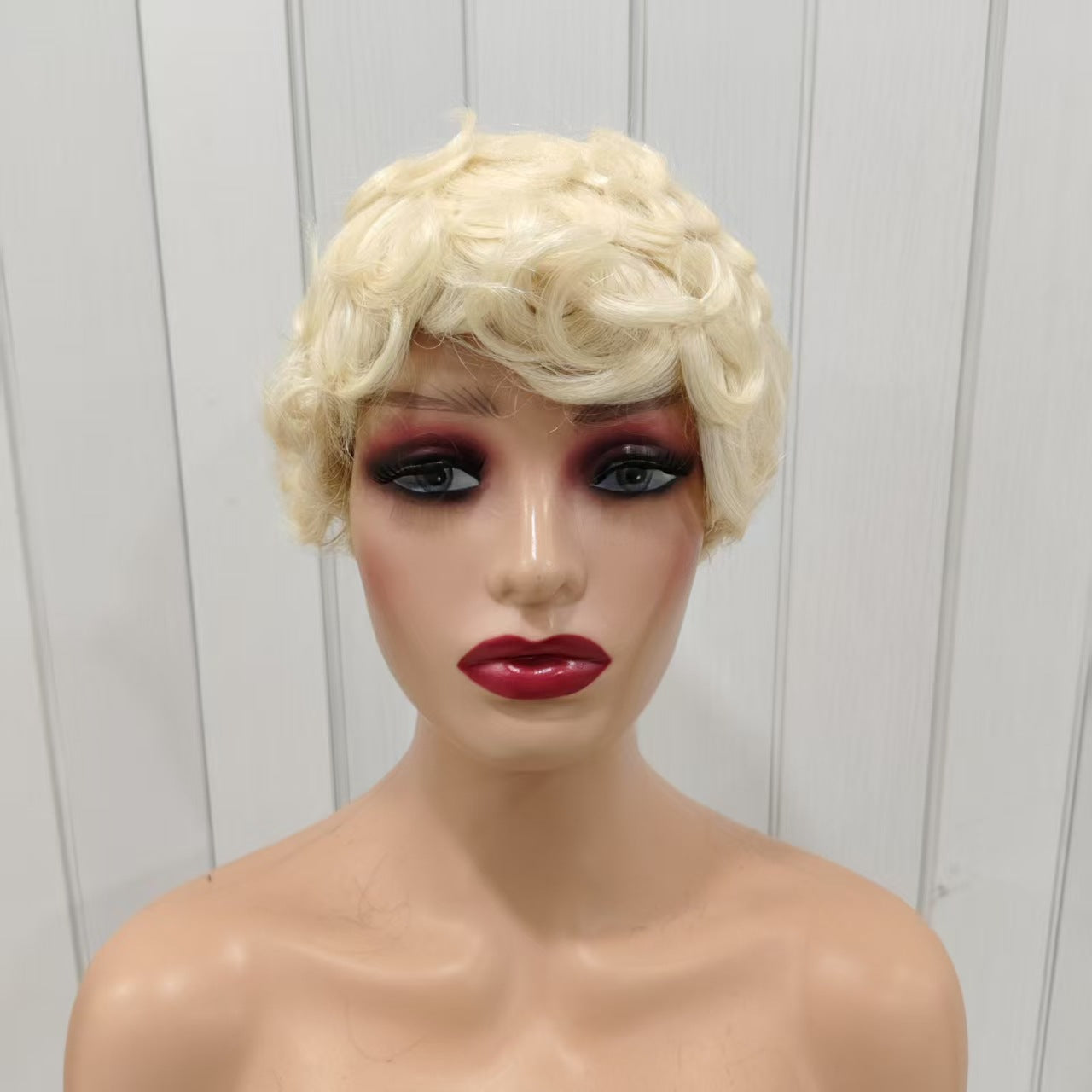 Durable Trendy Creative Pixie Cut Human Wig Short Curly Hair