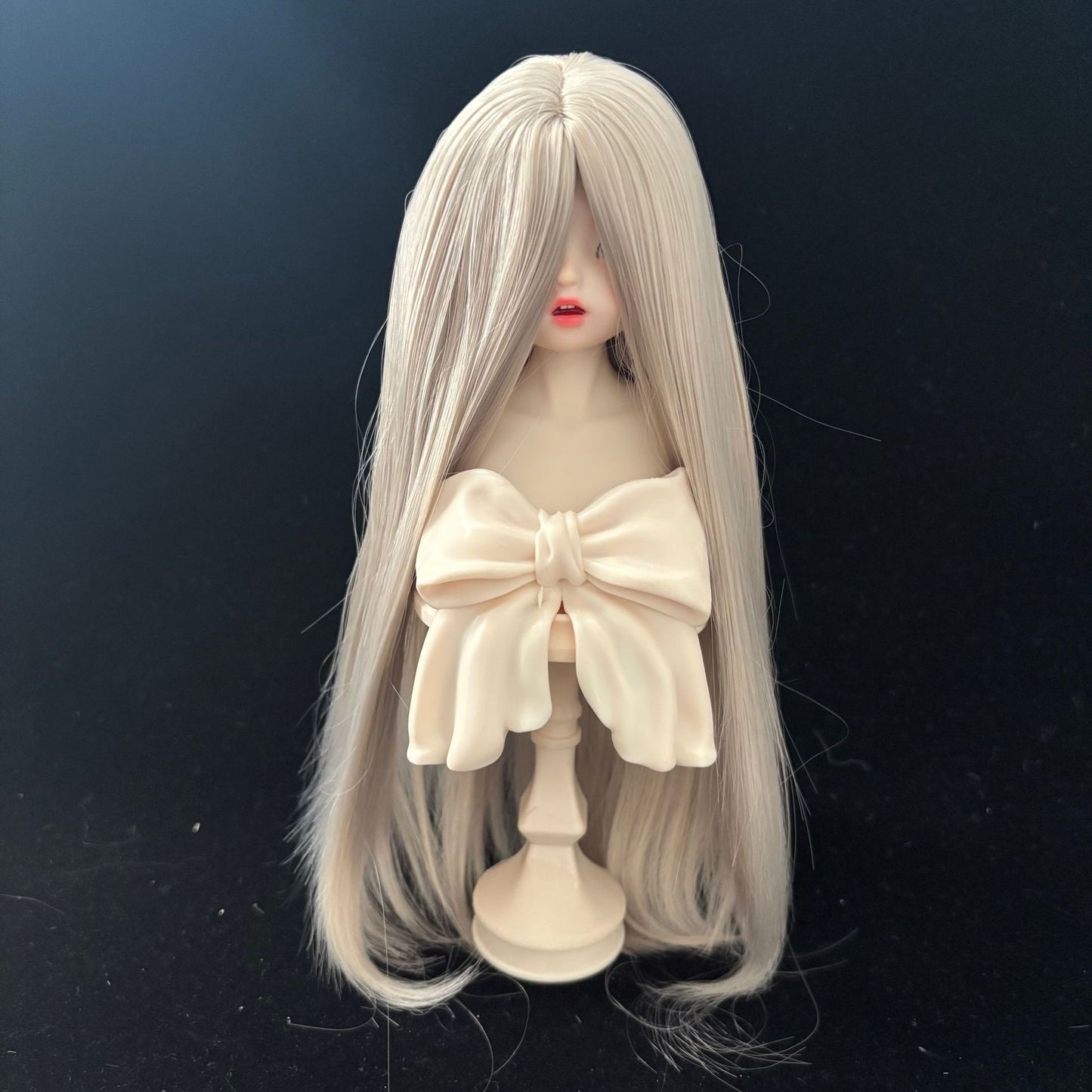 Points Soft Silk Long Bangs Straight Hair Cover Blank Cos Wig