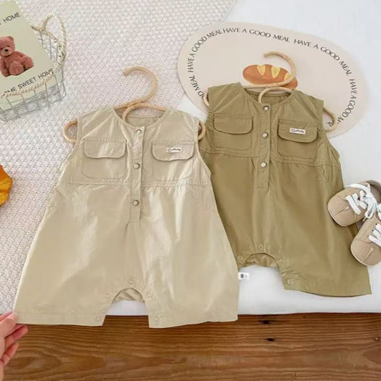 Thin Boy First Month Old Days Super Cute Vest Jumpsuit Jumpsuit, Climbing Suit