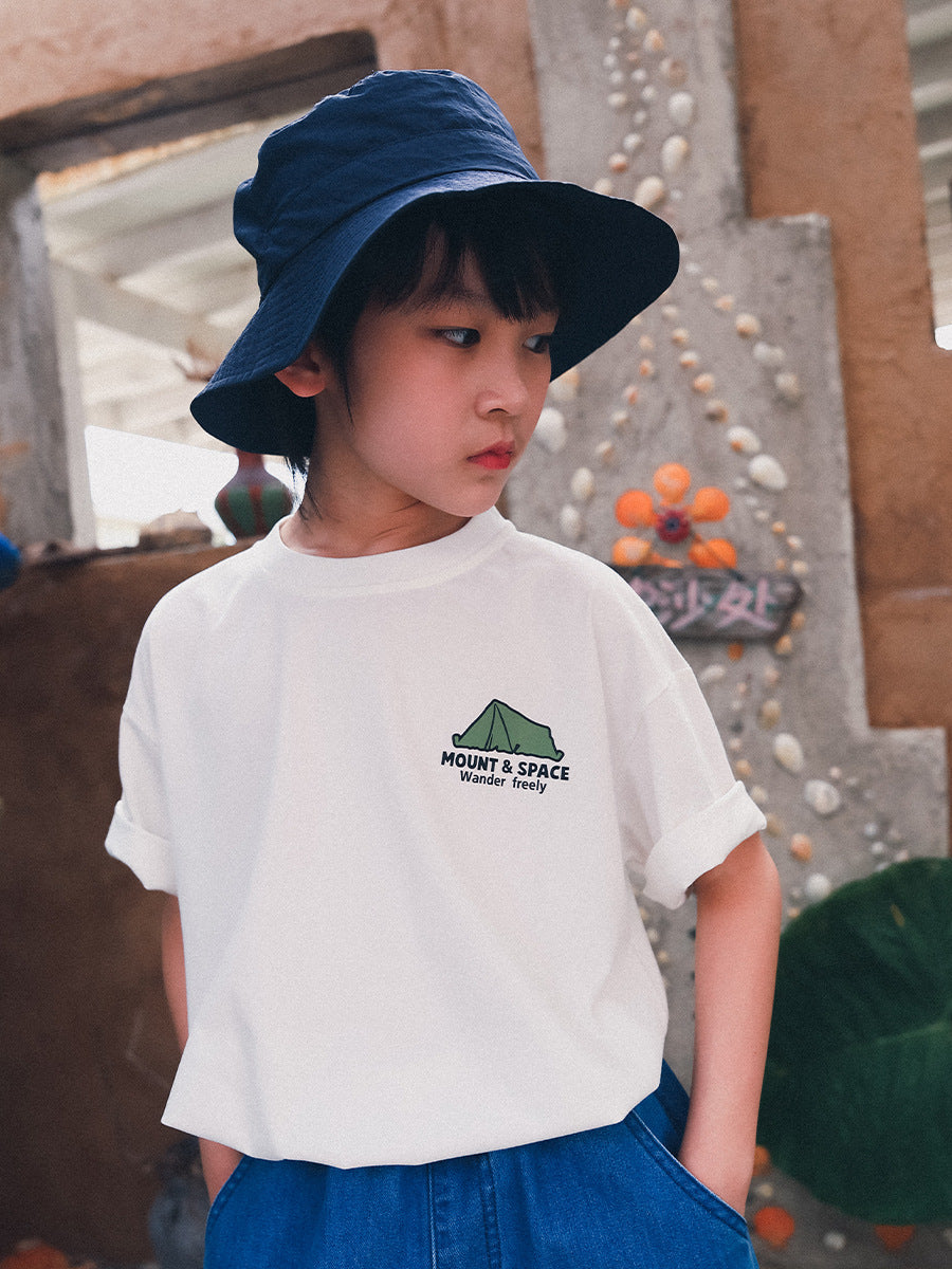 Children's Short-sleeved Summer Mountain Outdoor Camping Style Printed Children's T-shirt