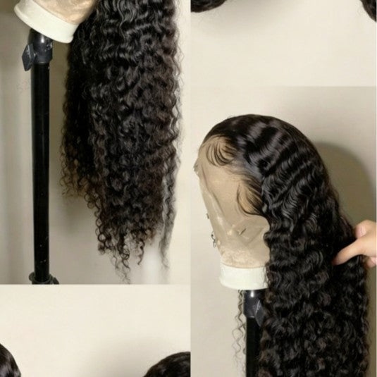 Women's Front Lace Black Small Wigs Wig Short Curly Hair