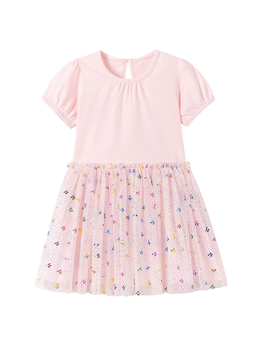 Children's Summer Short Sleeve Chiffon Skirt Cute Children's Dress