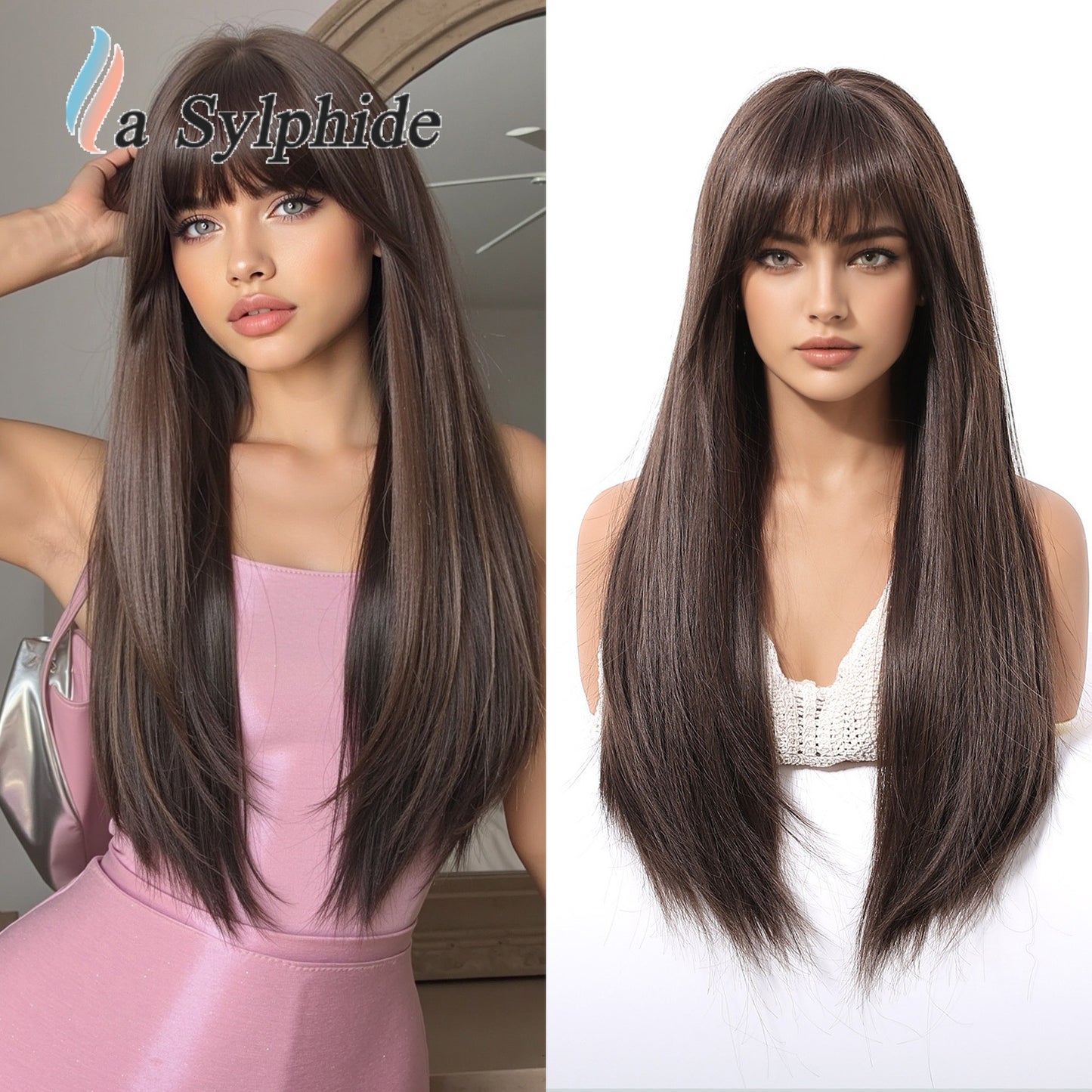 Women's Black Long Straight Fiber High Level No Need To Real Hair Wig