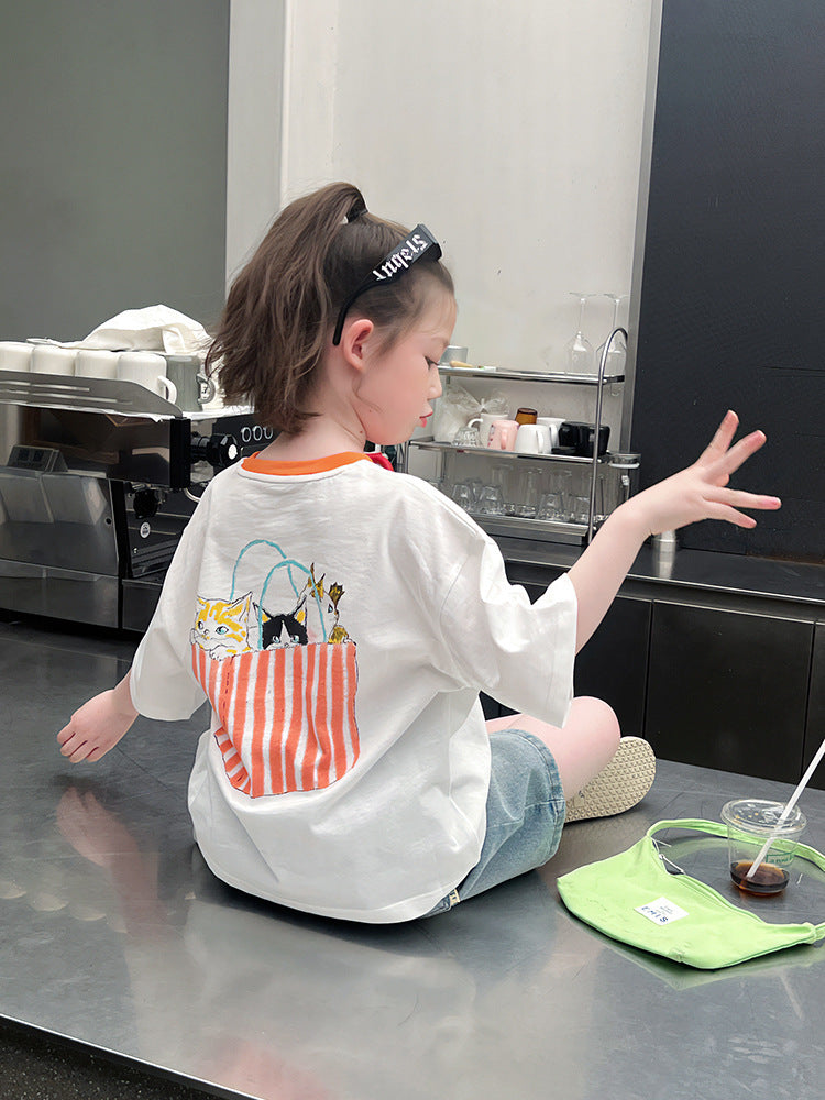 Children's Trendy Top Big Fried Street Raglan Children's T-shirt