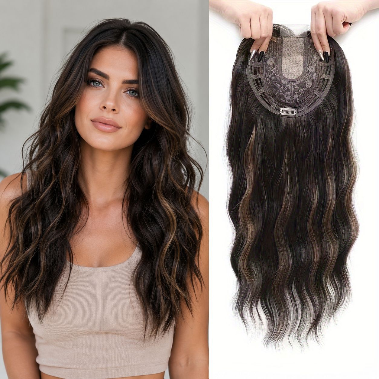Women's Hairpiece Chemical Fiber Long Curly Hair Gradient Golden Wig