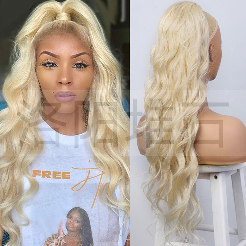 Women's Fiber Drawstring Hair Extension Big Wave Chemical Wig Ponytail