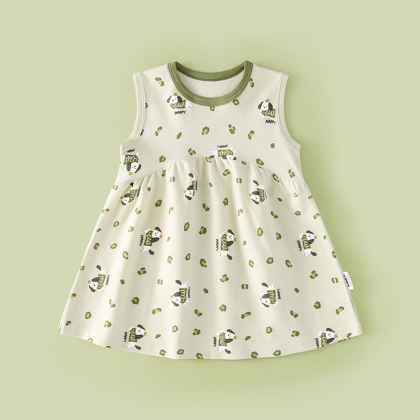 Women's & Children's Vest Skirt Lightweight Breathable Sleeveless Cotton Antibacterial Pleated Children's Dress