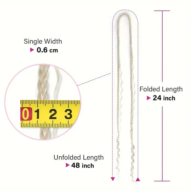 Dreadlocks Double-tailed Rolled Tail Three-strand Braid Wig Ponytail