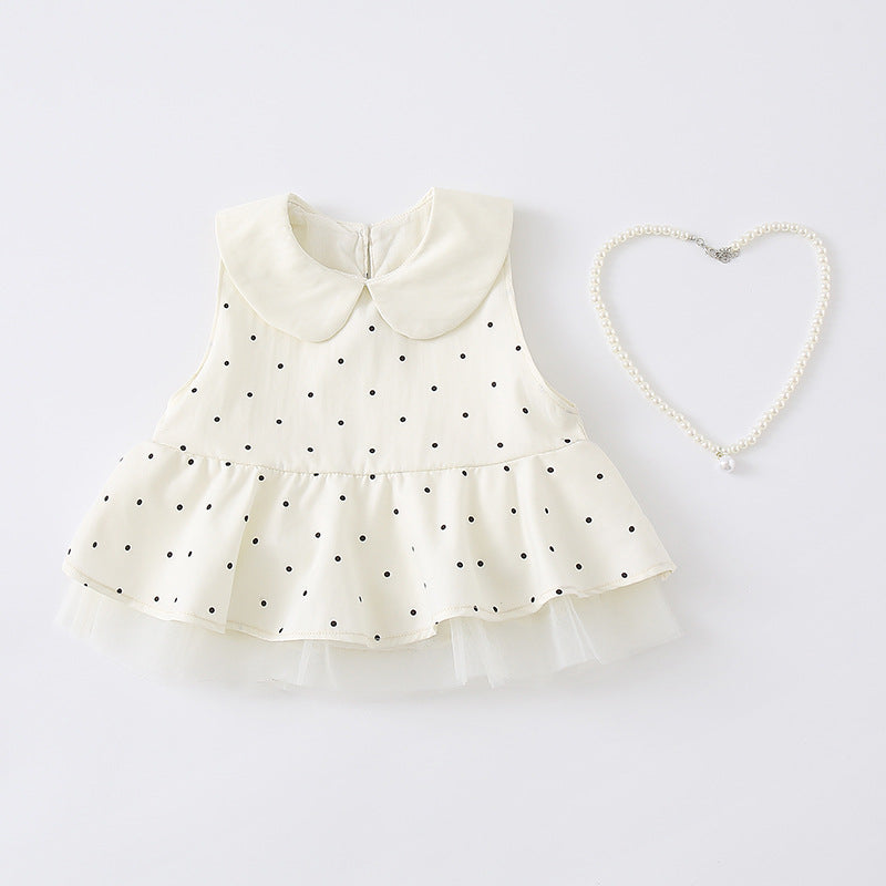 Born Romper Sweet Polka Dot Vest Skirt Young Jumpsuit, Climbing Suit