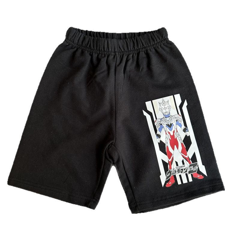 Children's Summer Cartoon Series Clothing Stretch Looped Pile Children's Pants