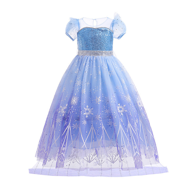 Children's Halloween Frozen Western Style Aisha Tulle Skirt Little Princess Children's Dress