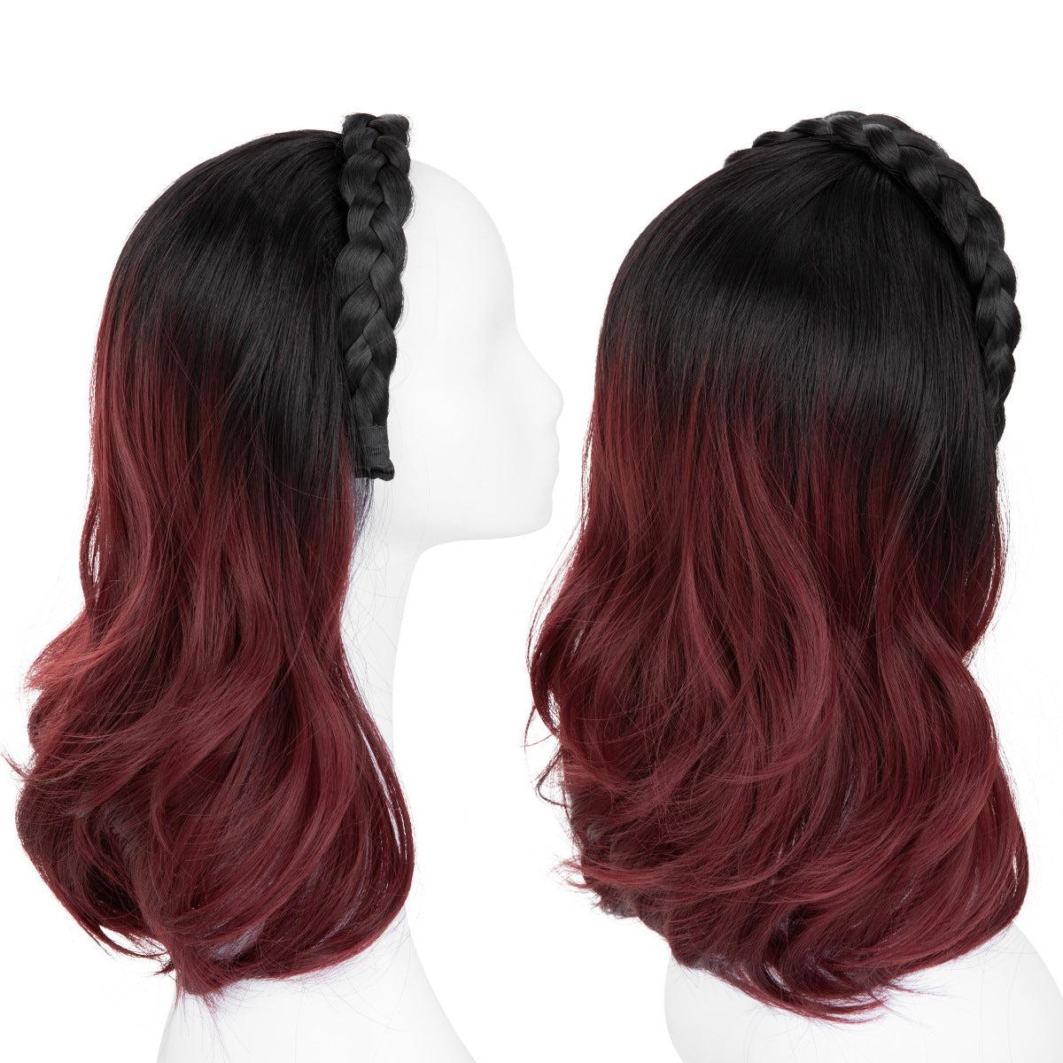 Plaits Headband One-piece Hair Replacement Curly Wig Long Curls
