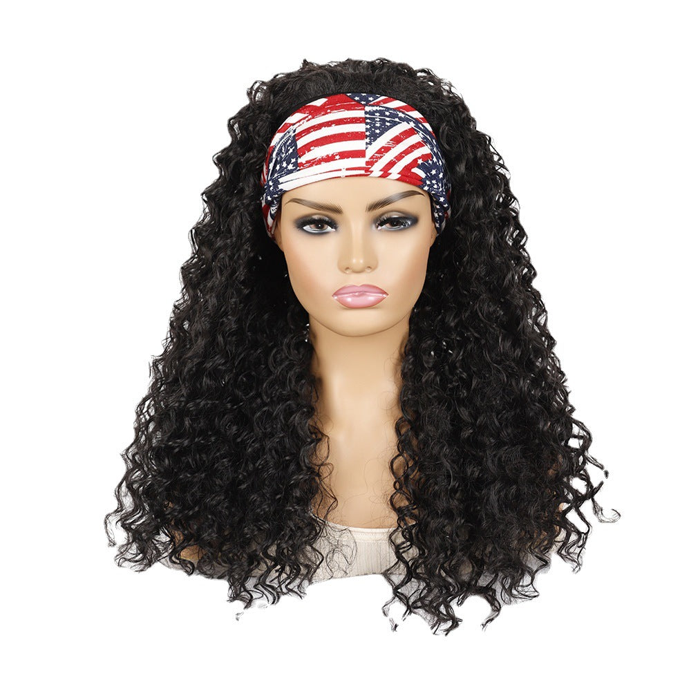 Hair Band Head Cover Export Curly Headband Sheath Wig Long Curls