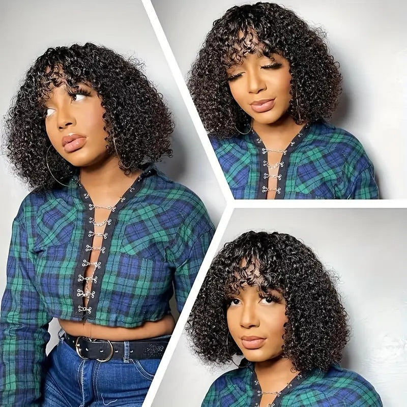 Women's Straight Bangs Small Fiber Chemical Front Wig Short Curly Hair