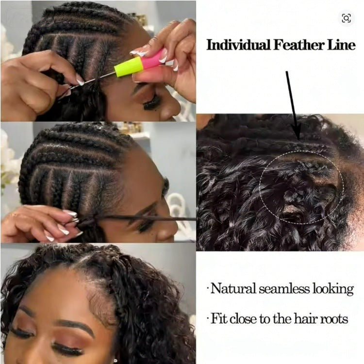 Crochet Hair Feather Extension Real Person Wig