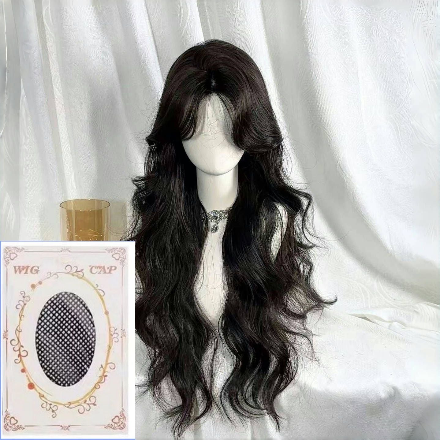 Wave Long-hair Woman Fluffy Natural Black Wig Long Curls