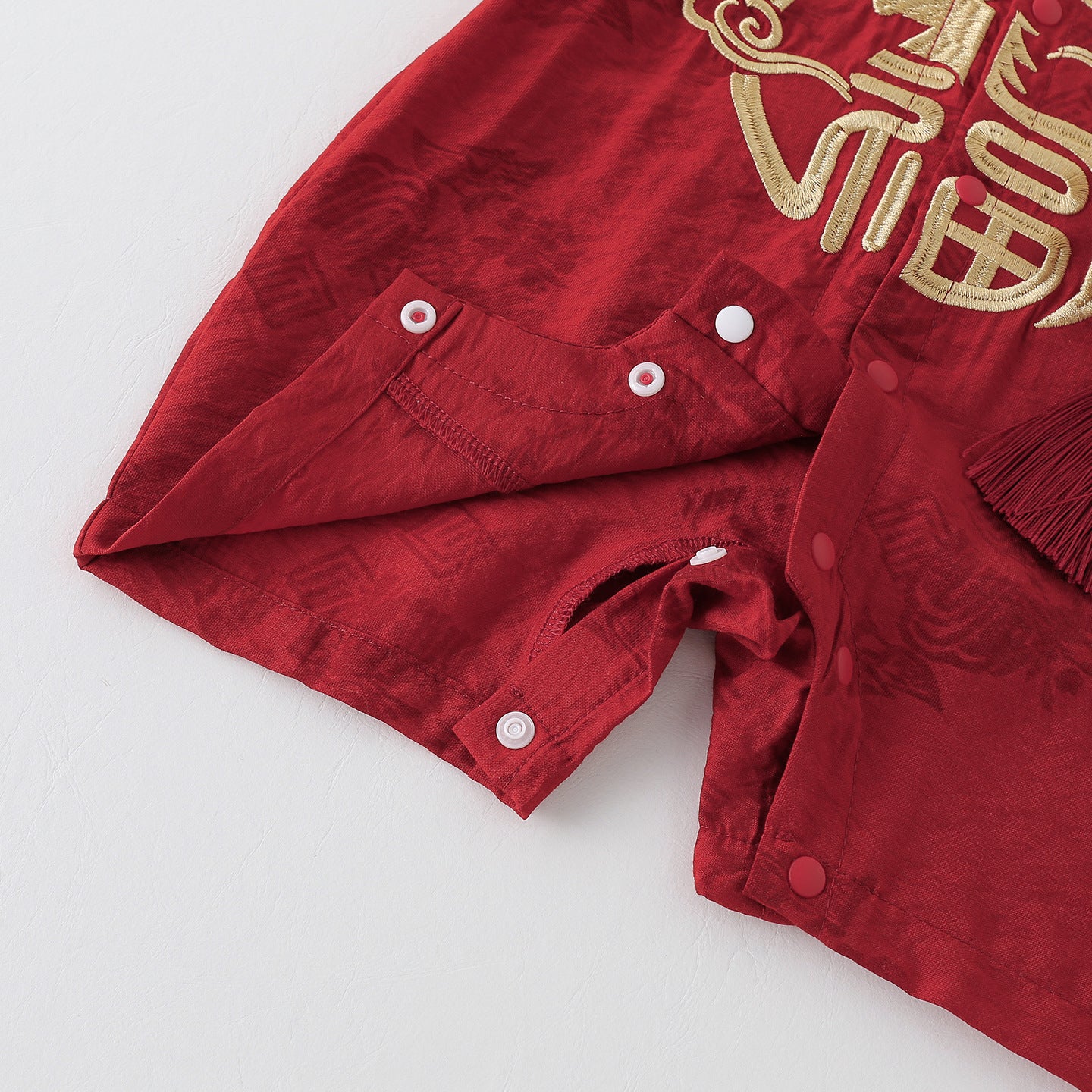 Boy Red Clothes Summer Jumpsuit Hundred Days Banquet Centennial Year Jumpsuit, Climbing Suit