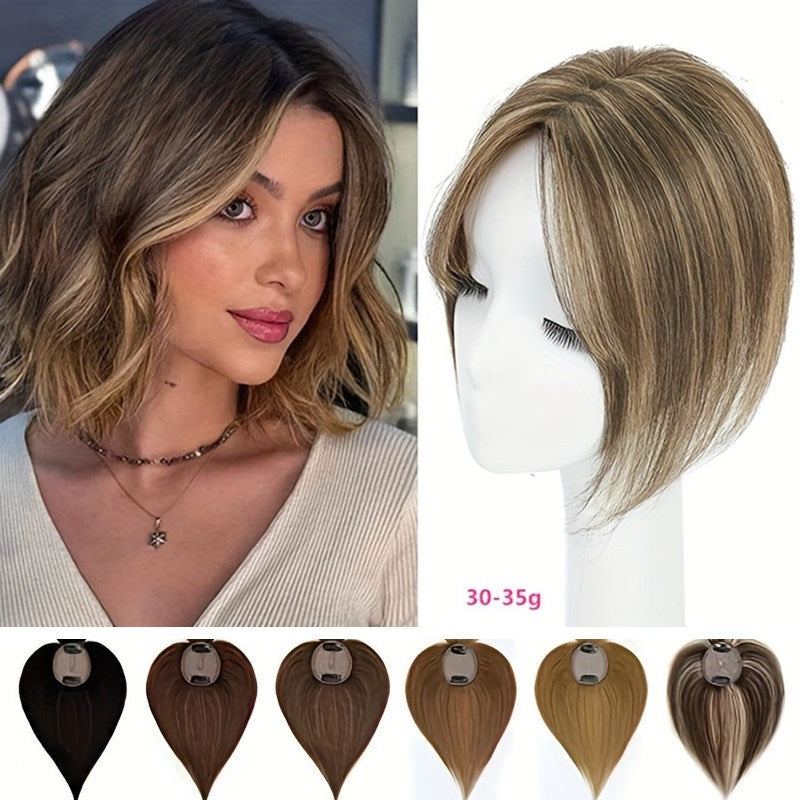 Bangs Hand-woven Straight Female Elegant Brown Golden Wig