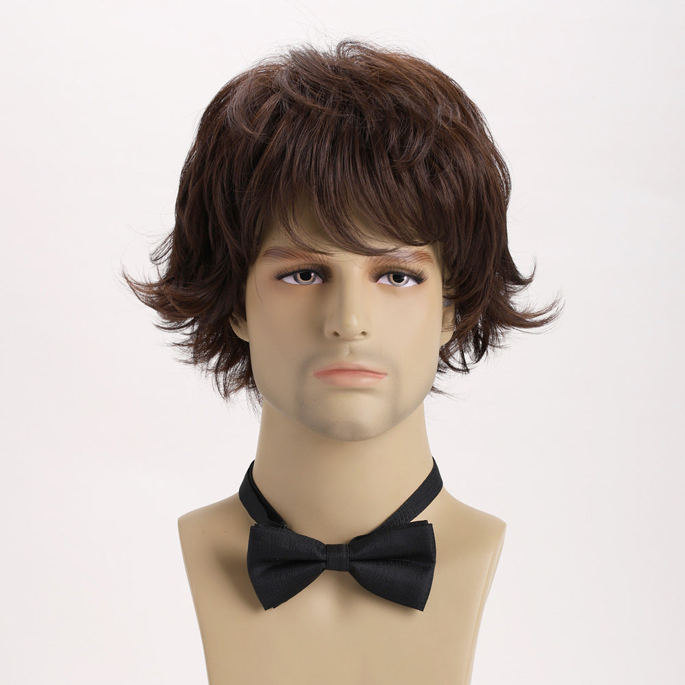 Men's Synthetic Wigs Male Fashion Short Curly Men's Wig