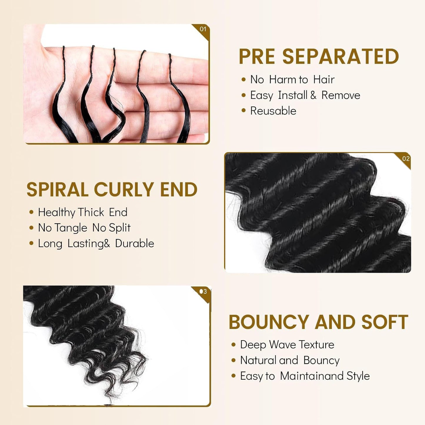 Women's Chemical Fiber Feather Hair Extension Body Weave Crocheted Protein Other Wig