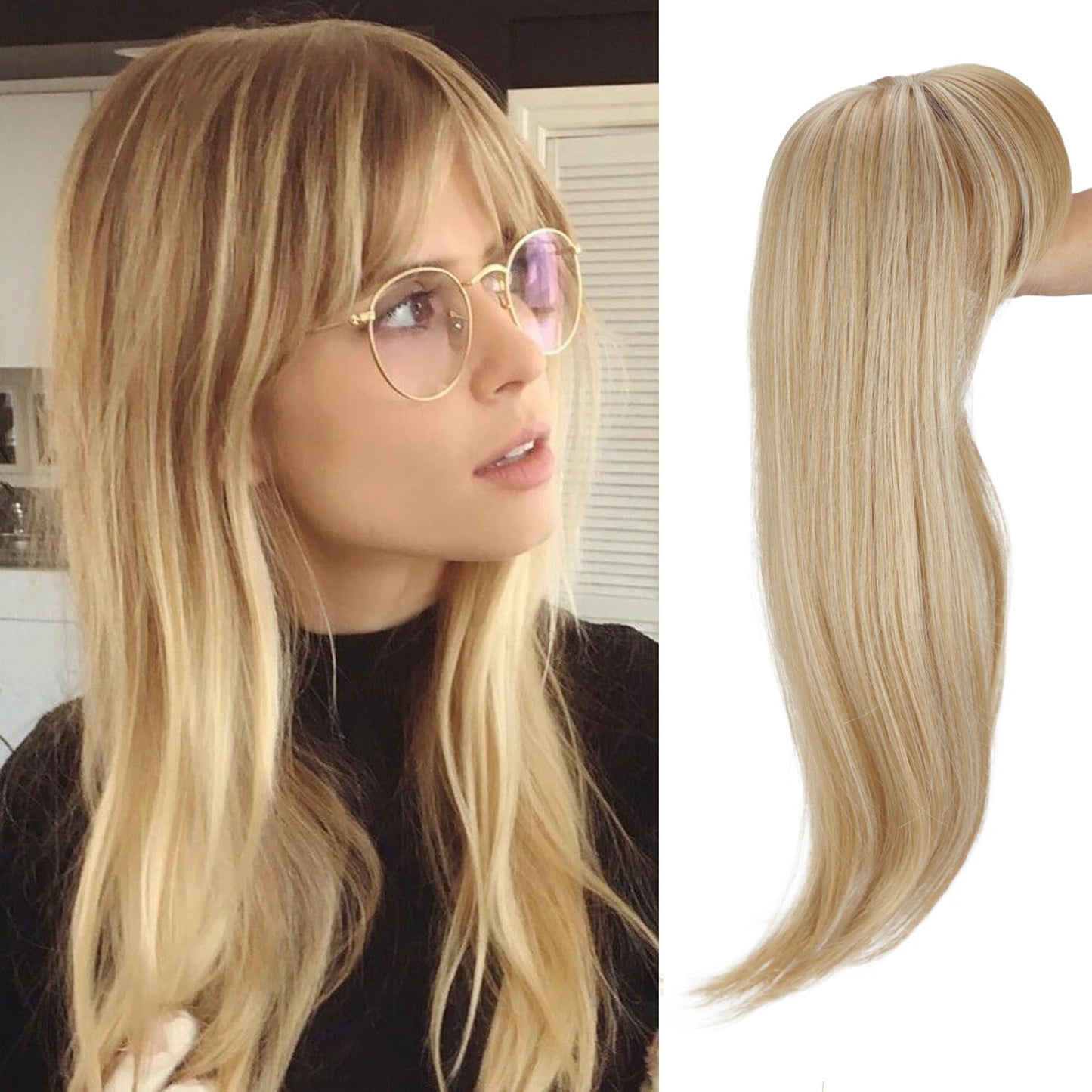 Appearance Natural Fluffy Barrettes Hair Extension With Bangs Ladies Wig