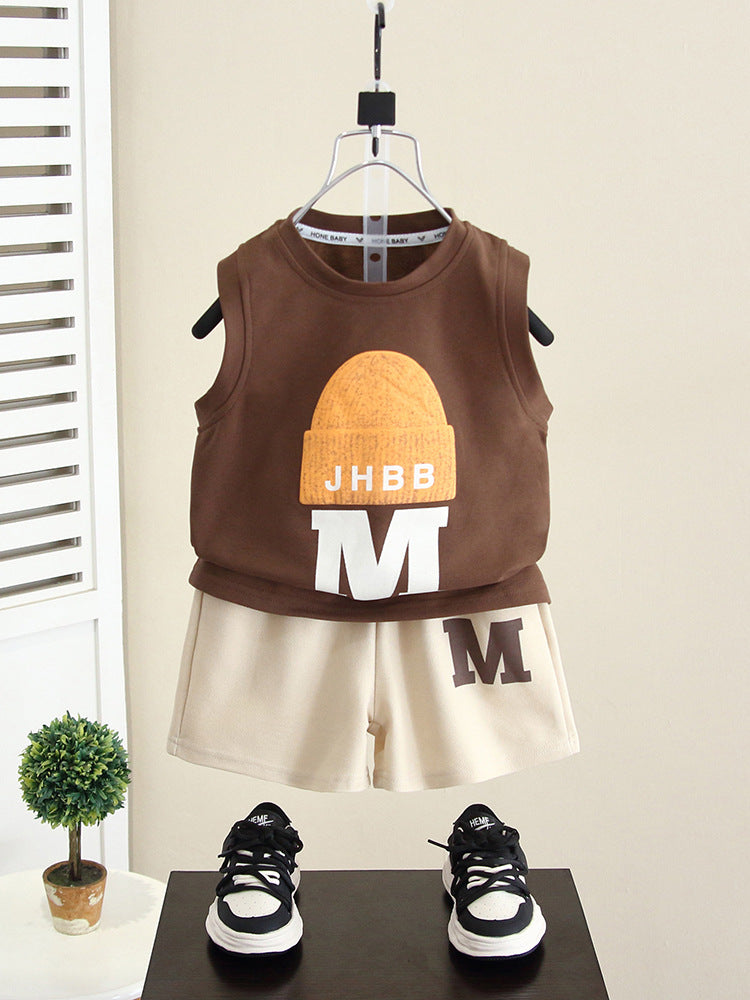 Children's Boy Summer Clothing Vest Fashion Sleeveless Children's Suit