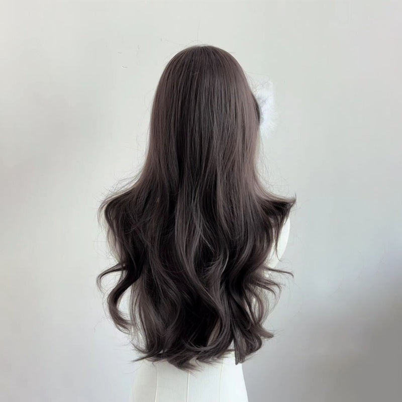 Style Bangs Big Wave Natural Fluffy Lazy Curly Hair Square Wig Long Curls