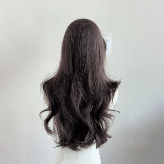 Style Bangs Big Wave Natural Fluffy Lazy Curly Hair Square Wig Long Curls