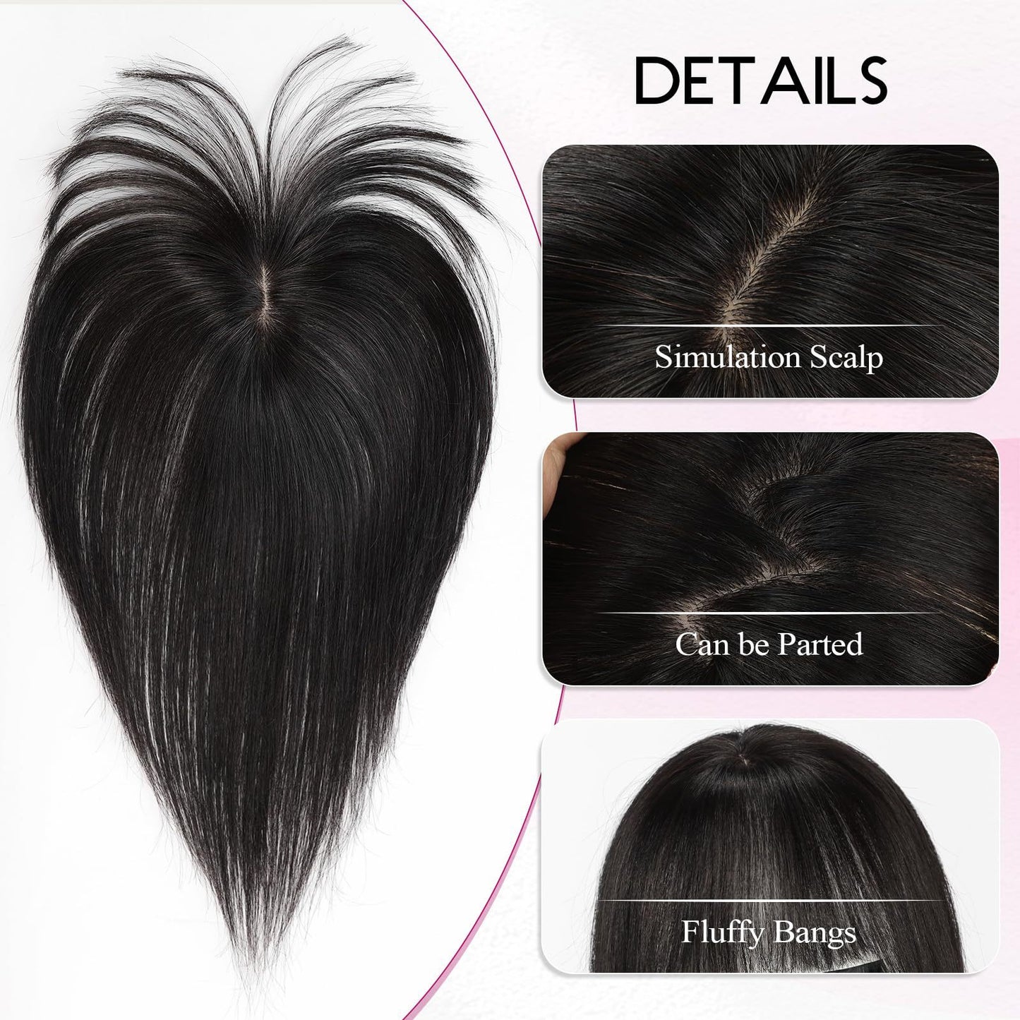 Hair Cartoon Straight Lightweight Breathable Hand-woven Seamless Forehead Piece Natural Wig Bangs