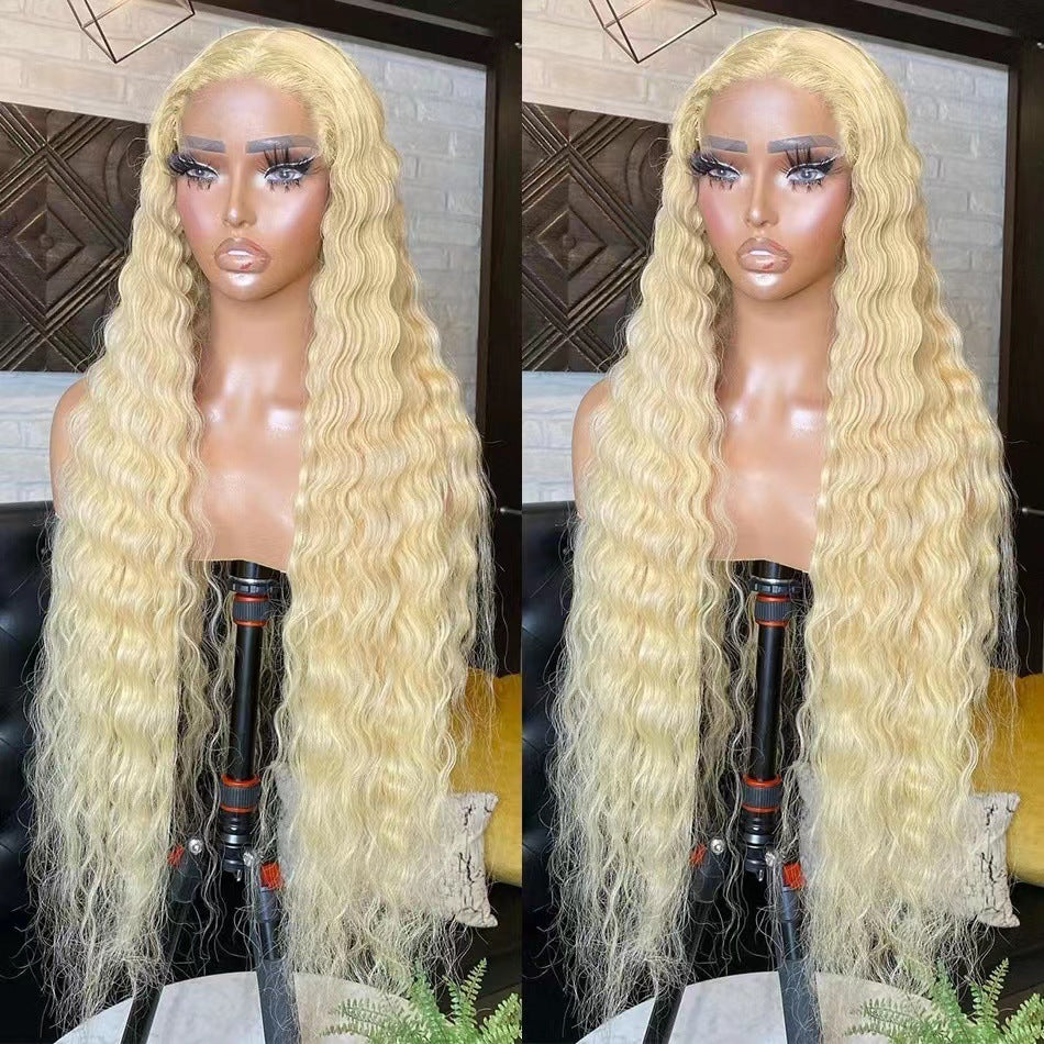 Women's African Small Curly Hair Front Lace Wig Long Curls