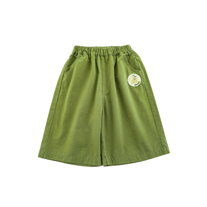 Children's Cartoon Fruit Embroidery Shorts Summer Western Style Cute Children's Pants