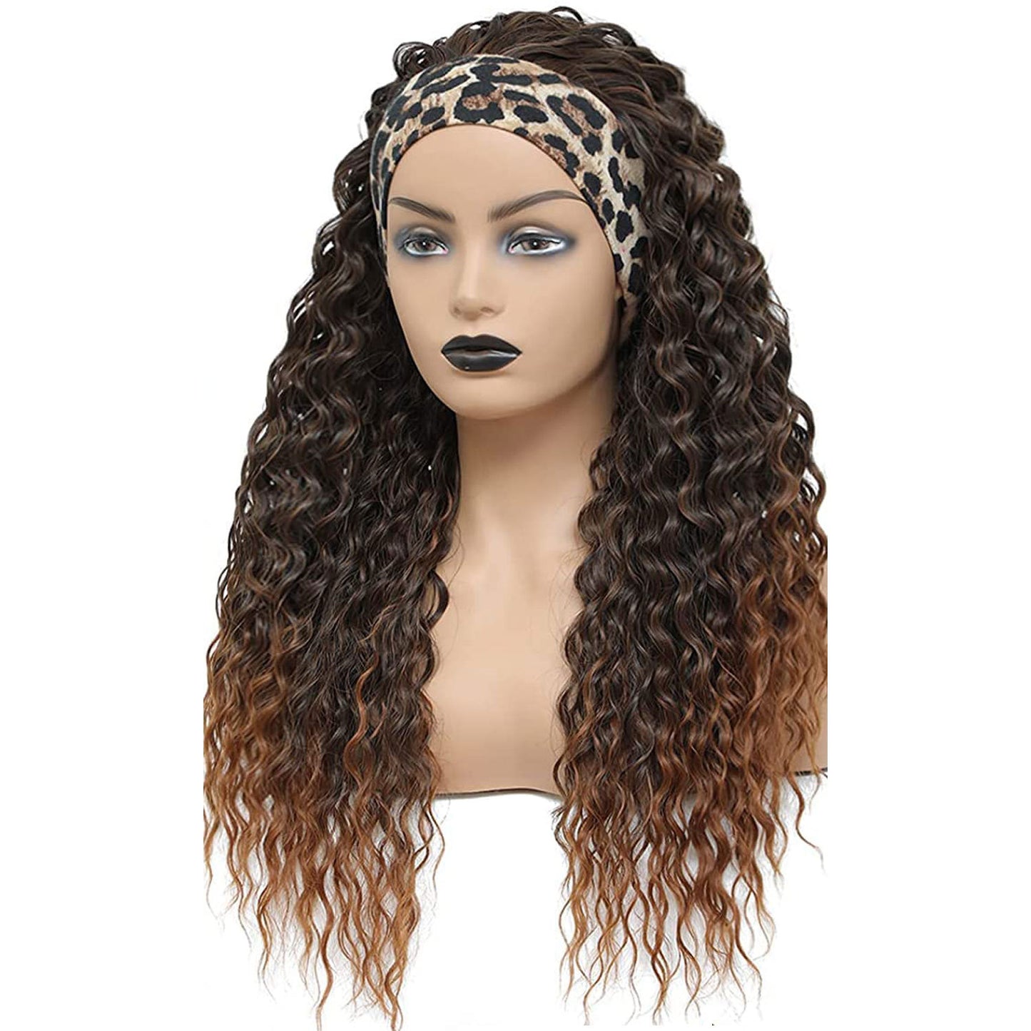 Hair Band Color Curly African Small Turban Head Wig Long Curls