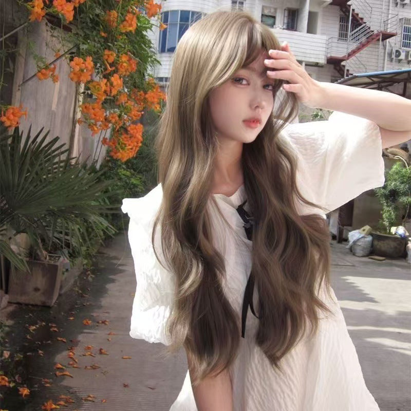 Double Ponytail Female Waves Roll Fashion Temperament Wig Long Curls