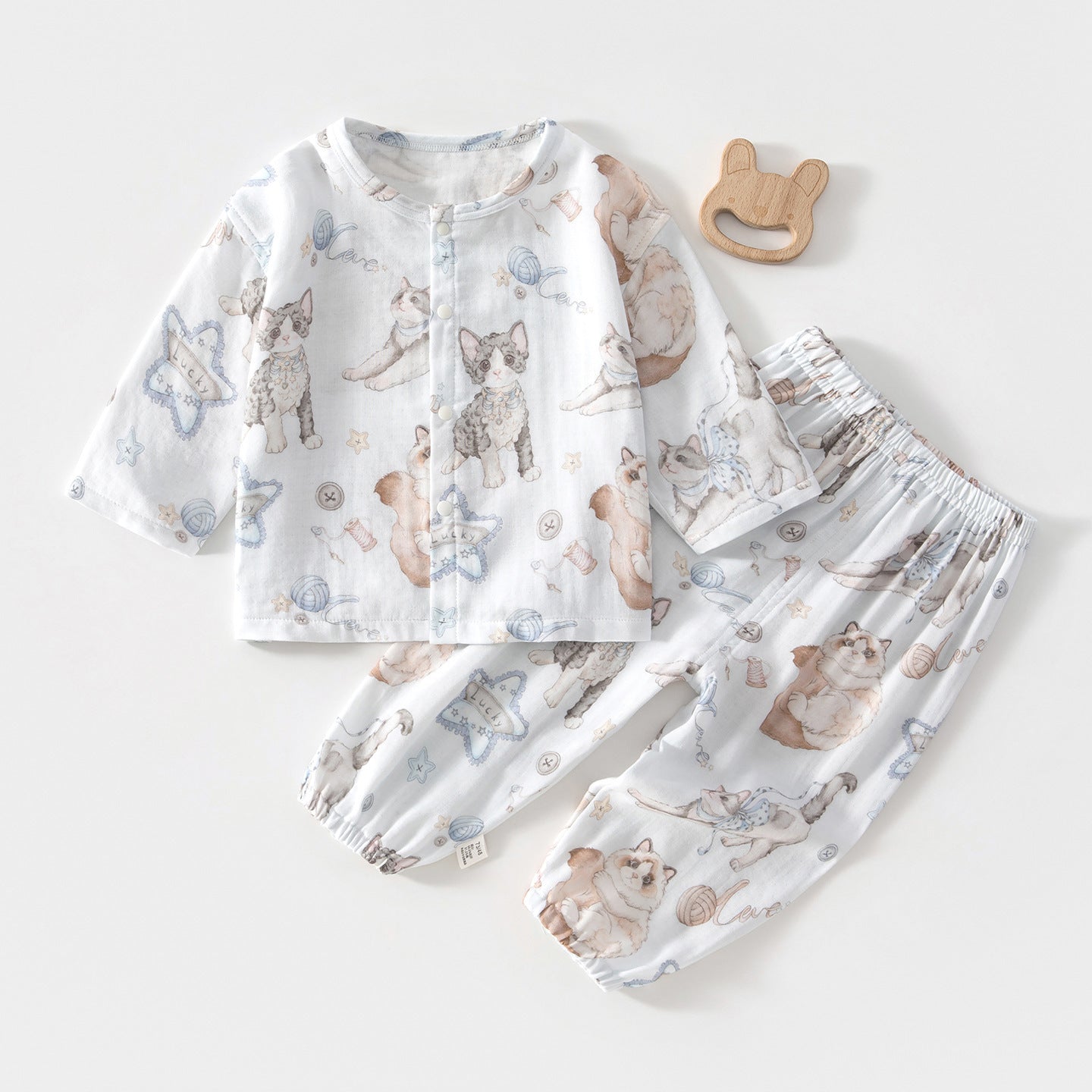 Pajama Sets Long-sleeved Bamboo Fiber Top Children's Suit