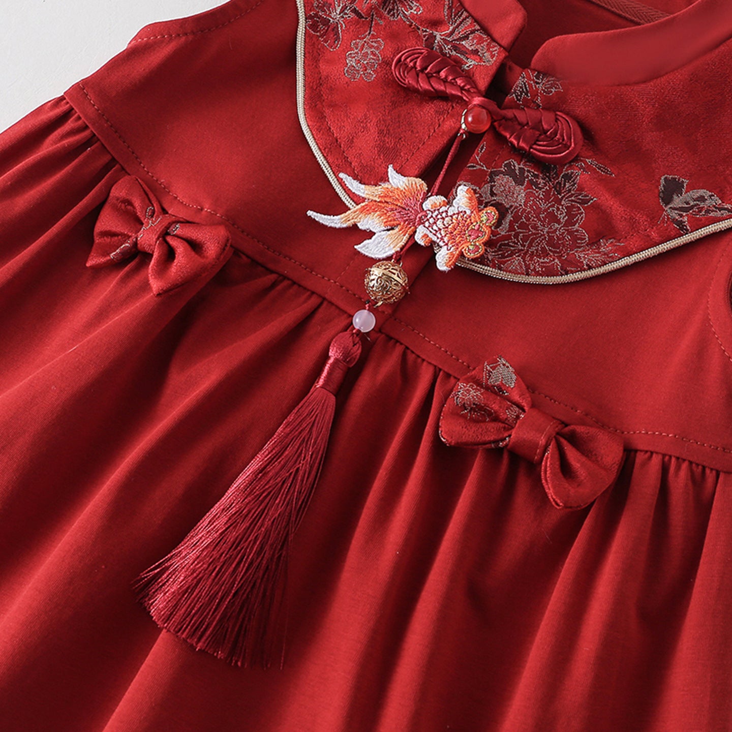 Summer Red Festive Princess One Year Old Children's Dress